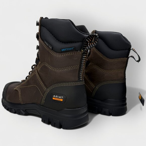 Ariat Treadfast 8in Waterproof Steel Toe Work Boot Men 8.5D Dark Brown NIB main image 12